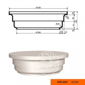 Капитель колонны LepninaPlast КЛВ-305/1 43x43x13