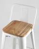 Набор из 6 полубарных стульев Stool Group Tolix YD-H675E-W YG-14 X6 белый, светлое дерево, со спинкой фото 9