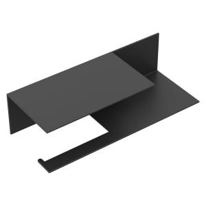 Держатель туалетной бумаги Boheme Qubic 10721-2-B c полкой, Black