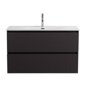 Тумба с раковиной BelBagno UNO-MINI 100 подвесная, Темно-Серый Матовый