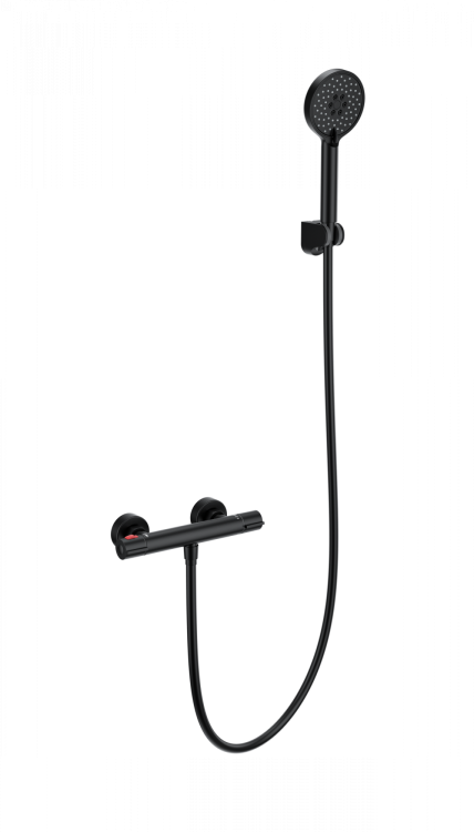 Смеситель для душа Wonzon & Woghand WW-B2063-A-MB с термостатом, черный матовый