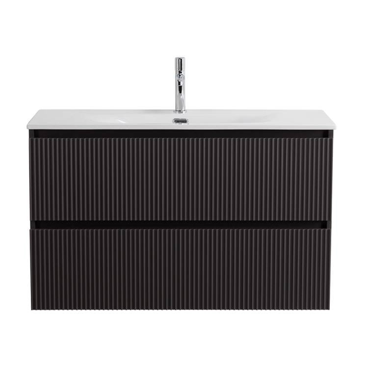 Тумба с раковиной BelBagno UNO-MINI 100 подвесная, Темно-Серый Матовый