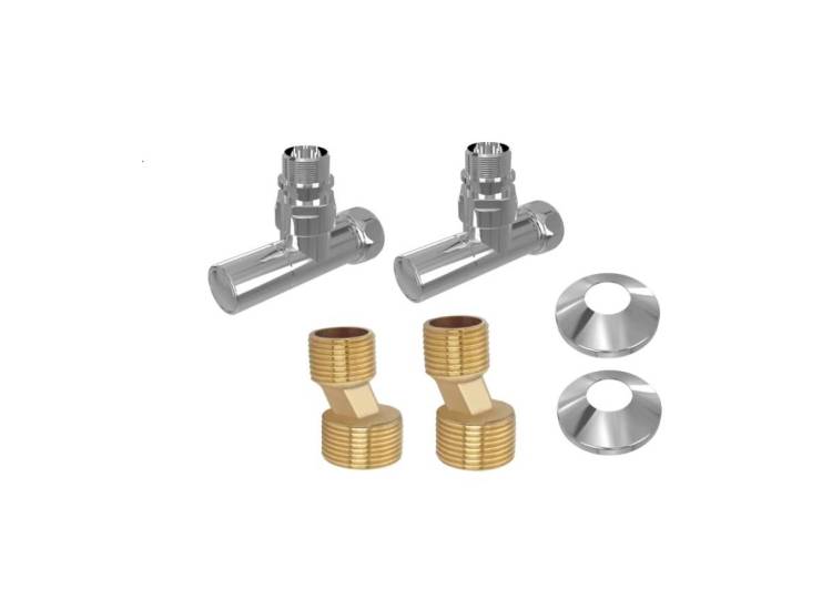 Запорный вентиль Aquatek AQ 1020CH 3/4"х1/2", круглый, хром, 2 штуки