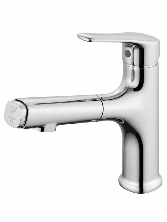 Смеситель для раковины Wonzon & Woghand WW-AE4151-CR с выдвижным изливом, хром