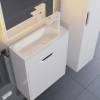 Тумба с раковиной Uperwood Modul 393020555 подвесная, матовая, белая, графит, 50 см фото 6