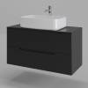 Тумба с раковиной Orange Line Li-100TubMDF+B07-600W черная матовая, 100 см фото 2