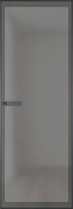 Межкомнатная дверь Profil Doors 1 AGN цвет профиля Серая ночь, стекло безопасное 4 мм иней графит 800x2000