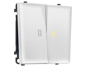 Комплект механизма 2-клавишного проходного выключателя Ambrella Volt Sigma MS124030 белый матовый