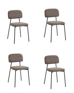 Набор из 4 стульев Stool Group Chao 3277-ST-BL4 CD2302-5 brown bl.l X4 коричневый черные ножки