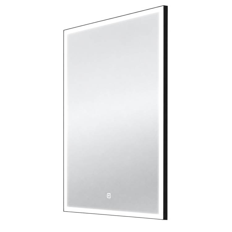 Зеркало Continent Frame Black ЗЛП1018 70 см, с подсветкой, черный матовый