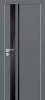 Межкомнатная дверь Profilo Porte экошпон PX-16, остекленная, графит, лакобель черный 400x2000