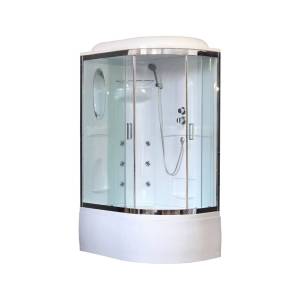 Душевая кабина Royal Bath RB8120BK2-T-CH-L+EL с высоким поддоном, с сиденьем
