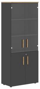 Шкаф-витрина Skyland Forta 00-07090381 Черный графит/Дуб Гамильтон