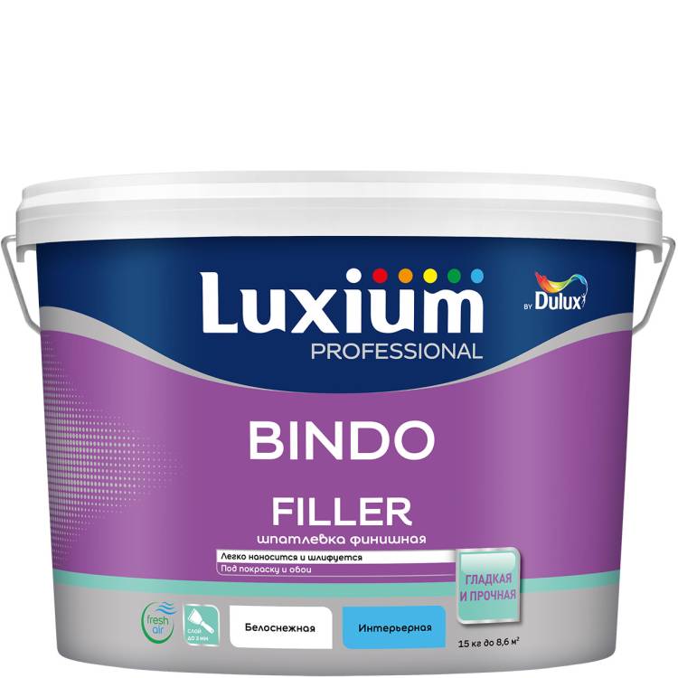 Шпатлевка для стен и потолков Luxium Professional Bindo Filler 15 кг