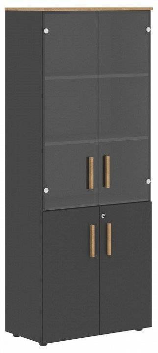 Шкаф-витрина Skyland Forta 00-07090381 Черный графит/Дуб Гамильтон