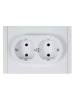 Розетка 2-местная с заземлением IEK Forte&Piano FP-R21-16-1-K01 белый фото 4