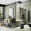 Шторка на ванну MaybahGlass MGV-649-6 40.5x140, поворотная, стекло графит матовый 6 мм, профиль черный фото 2