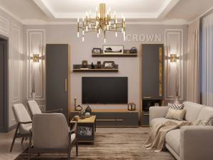 Гостиная модульная ГЛАЗОВ МЕБЕЛЬ Crown Н000356 Комплект 2