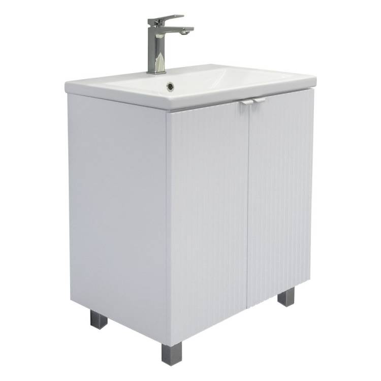 Тумба с раковиной Comforty Лима-60Н 00-00019241 напольная, белый матовый