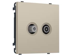 Комплект механизма TV розетки оконечной+SAT Ambrella Volt Sigma MS353310 кашемир