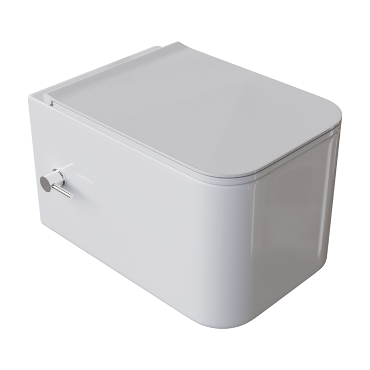 Унитаз подвесной Boheme Mane 970-SET-2-W с функцией биде, с крышкой-сиденьем, белый глянец