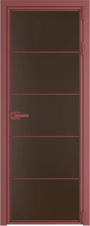 Межкомнатная дверь Profil Doors 5 AX цвет профиля Красный антрацит, стекло безопасное 6 мм монохром шоколад 800x2000