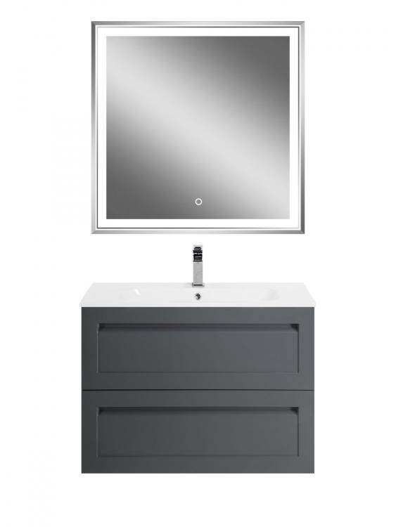 Тумба под раковину Art&Max Platino AM-Platino-800-2C-SO-GM-Cer Серый матовый, 80.2x45.3x55