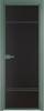 Межкомнатная дверь Profil Doors 4 AX цвет профиля Зеленый воск, стекло безопасное 6 мм монохром черный 800x2000