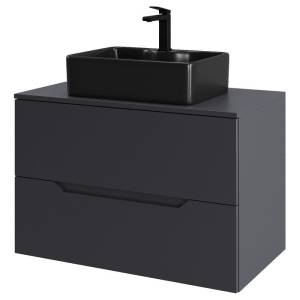 Тумба с раковиной Orange Line Li-80TugMDF+B01-475MB графит матовый, 80.5 см