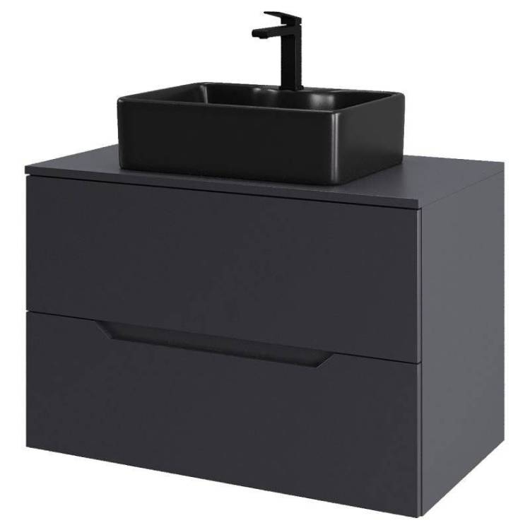 Тумба с раковиной Orange Line Li-80TugMDF+B01-475MB графит матовый, 80.5 см