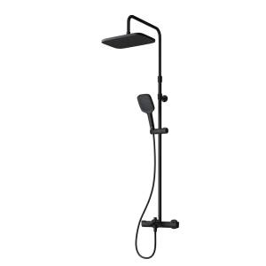 Душевая система Am.Pm Func F078F522 черная, со смесителем, с термостатом, с изливом, с тропическим душем