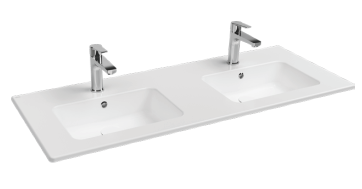 Раковина Isvea SistemaT 10SL50121SV 2 чаши, белая, 121 см