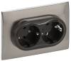 Розетка 2-местная с заземлением IEK Skandy SK-R21-16-K50-F никель