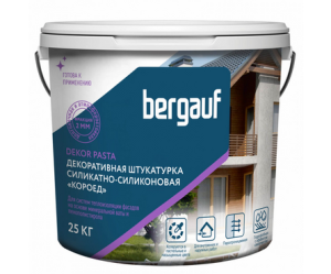 Силикатно-силиконовая декоративная штукатурка Bergauf Dekor Pasta U короед 2 мм 25 кг