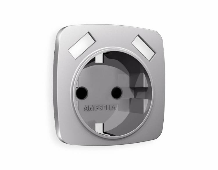 Лицевая панель для электрической розетки с заземлением со шторками 2USB A+A Ambrella Volt Omega OP5090