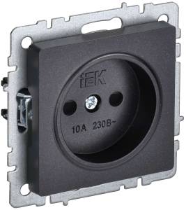 Розетка 1-местная с защитными шторками IEK Brite BR-R13-10-K02 черный