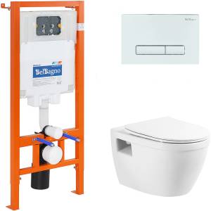 Комплект Belbagno Loto BB070CHR/SC/BB002-80/BB018-GV-BIANCO кнопка белая