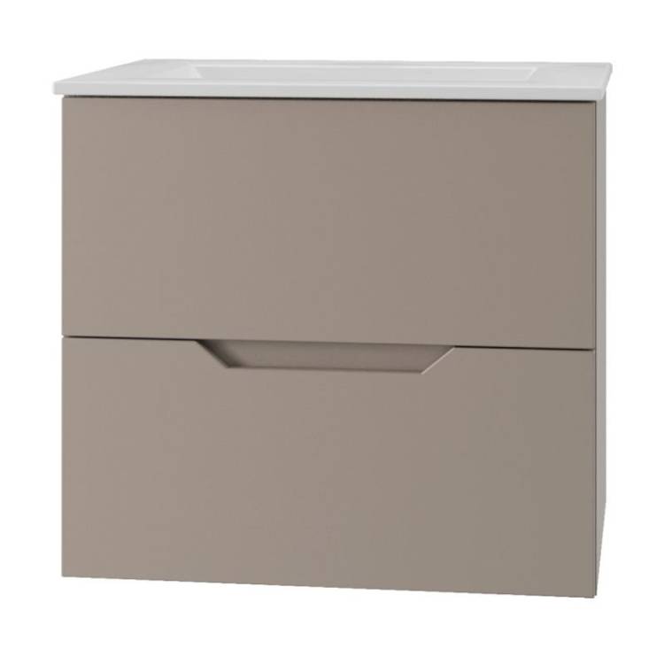 Тумба с раковиной Orange Line Li-60TuL+Ra подвесная, латте матовый