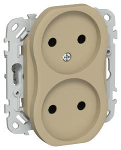 Розетка 2-местная IEK Flite FI-R20-10-1-K59 хаки