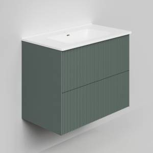 Тумба под раковину La Fenice Terra Twin Grigio FNC-01-TER-G-80-2 серо-зеленая матовая 80 см