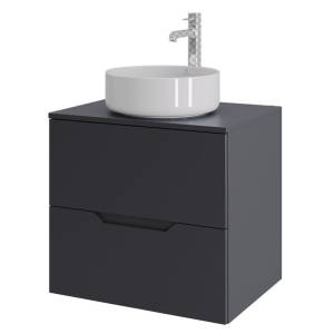 Тумба с раковиной Orange Line Li-60TugMDF+B09-360W графит матовый, 60 см