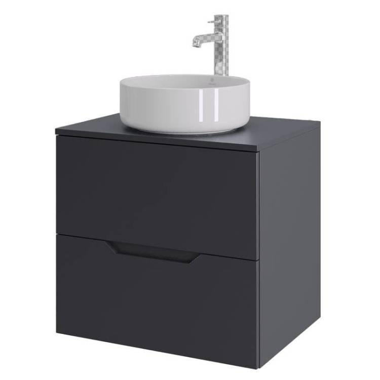 Тумба с раковиной Orange Line Li-60TugMDF+B09-360W графит матовый, 60 см