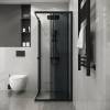 Душевой уголок Niagara Eco NG-1009-14QT профиль черный матовый, стекло тонированное, 90x90x190 фото 4