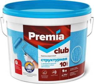 Краска cтруктурная акриловая с мраморной крошкой Premia Club база А 9 л