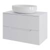 Тумба с раковиной Orange Line Li-70TuwMDF+B05-520W белый матовый, 70 см