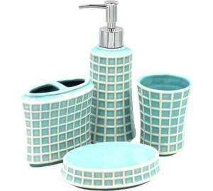 Набор аксессуаров для ванны Bath Plus Divile 3W-CEBS-18007-A-SET4 белый, голубой