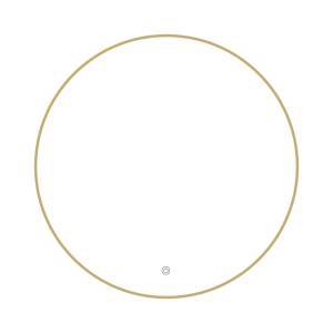 Зеркало Fixsen FX-1080G с LED подсветкой, золото-сатин, 80x80 см