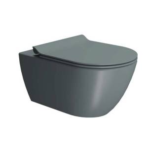 Унитаз подвесной GSI Pura 881504 безободковый, с крышкой-сиденьем микролифт, агава матовый