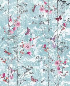 Фреска Ortograf Flora 31123 Sugar Tree pastel turquoise Филиграна со стразами FM-F/S