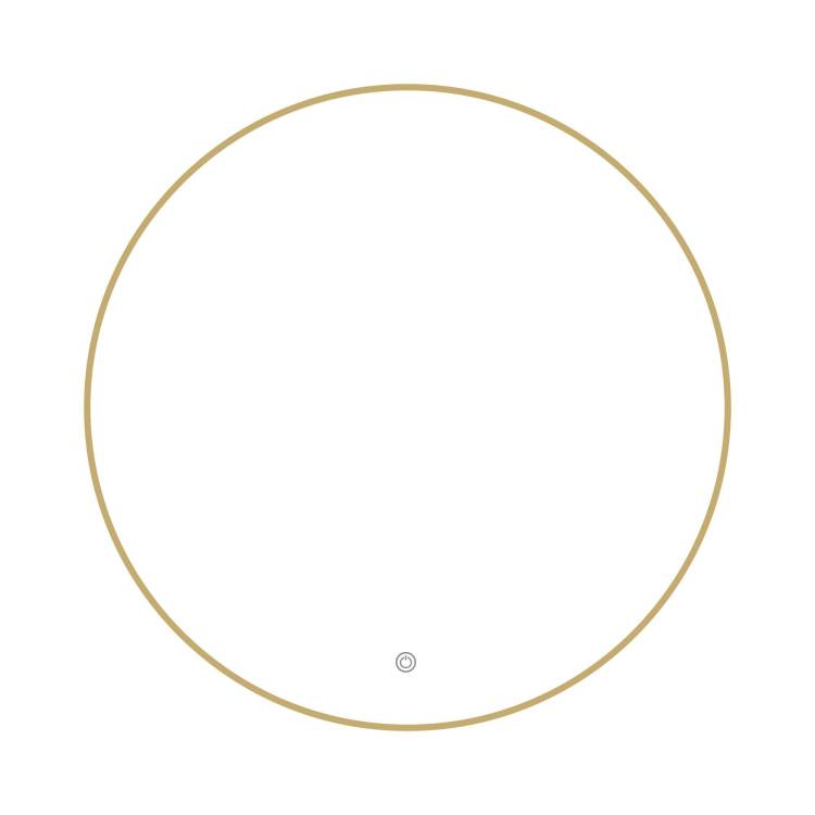 Зеркало Fixsen FX-1080G с LED подсветкой, золото-сатин, 80x80 см